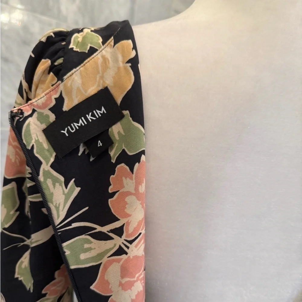 Yumi Kim Hey Jude Dress Size 4 Haze Night Black Floral Long Sleeve Mini Revolve - Picture 12 of 13